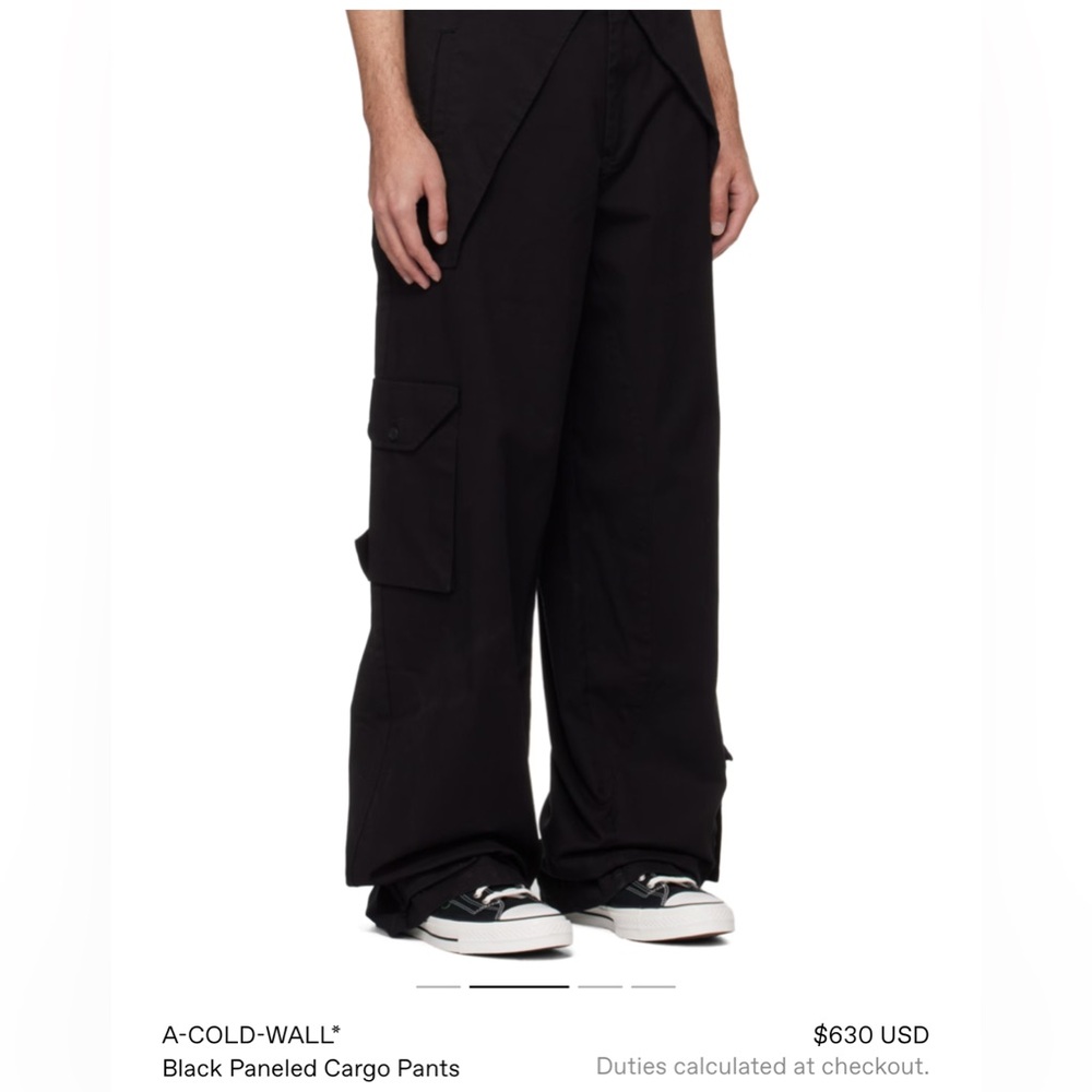 A-COLD-WALL* Black Panel Cargo Pants - Picture 2 of 4